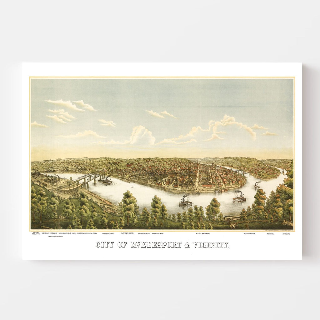 Vintage Map of McKeesport, Pennsylvania 1893