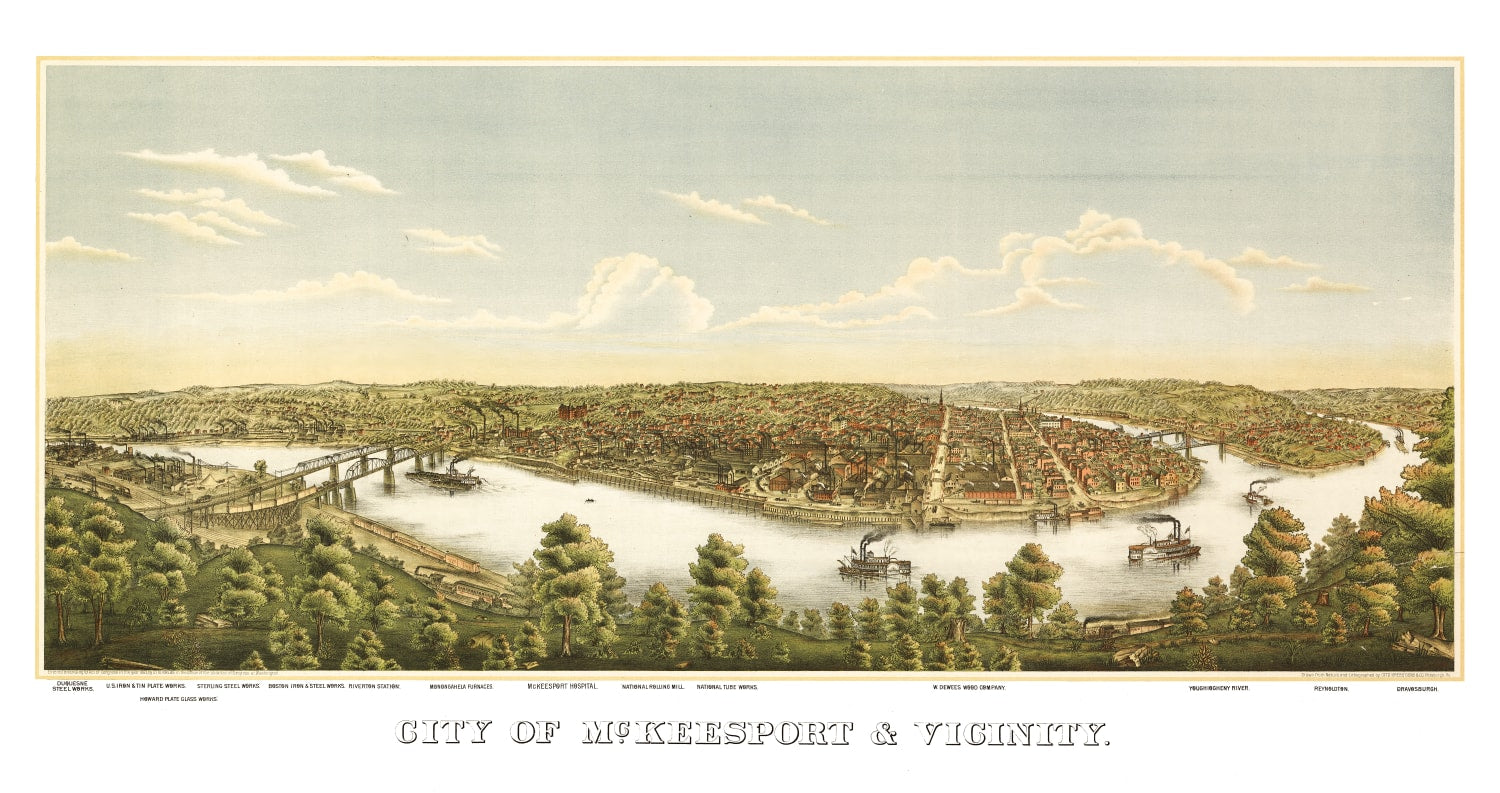 Vintage Map of McKeesport, Pennsylvania 1893