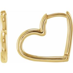 Hinged Heart Huggie Earrings