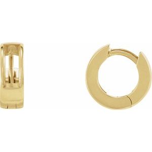14K Yellow Gold 2.5 mm Round Channel-Set Hinged 14 mm Hoop Earring Mounting