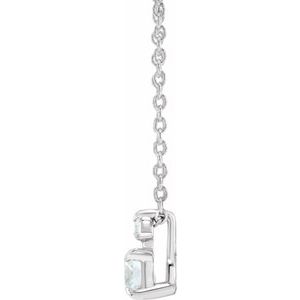 14K White Gold 1/4 CTW Lab-Grown Diamond Claw-Prong 16-18" Necklace