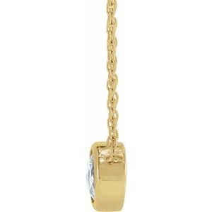 14K Yellow Gold 1/2 CT Rose-Cut Natural Diamond Bezel-Set 18" Necklace