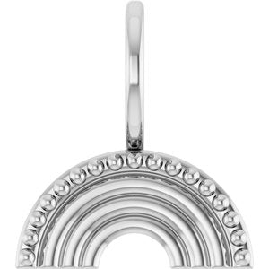 14K White Gold Rainbow Charm/Pendant