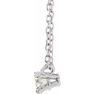14K White Gold 1/2 CTW Lab-Grown Diamond Solitaire 16-18" Necklace