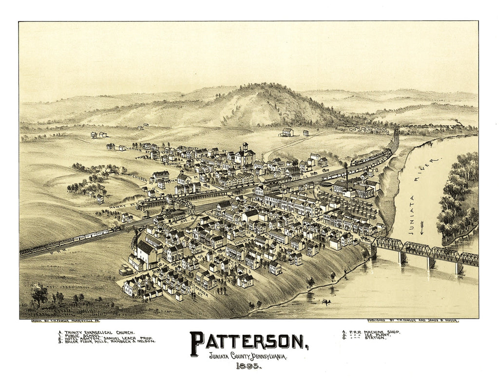 Vintage Map of Patterson, Pennsylvania 1895