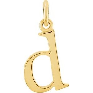 18K Yellow Gold-Plated Sterling Silver Lowercase Initial d Charm/Pendant