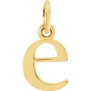 18K Yellow Gold-Plated Sterling Silver Lowercase Initial e Charm/Pendant