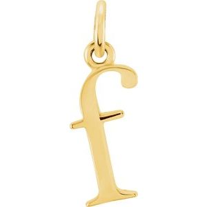 18K Yellow Gold-Plated Sterling Silver Lowercase Initial f Charm/Pendant