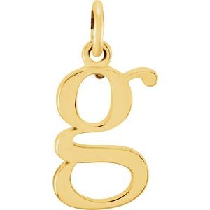 18K Yellow Gold-Plated Sterling Silver Lowercase Initial g Charm/Pendant