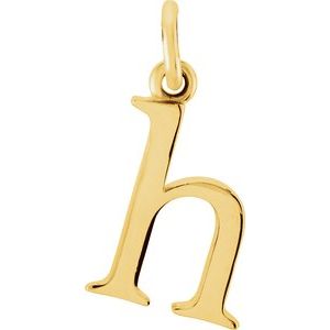 18K Yellow Gold-Plated Sterling Silver Lowercase Initial h Charm/Pendant