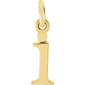 18K Yellow Gold-Plated Sterling Silver Lowercase Initial i Charm/Pendant