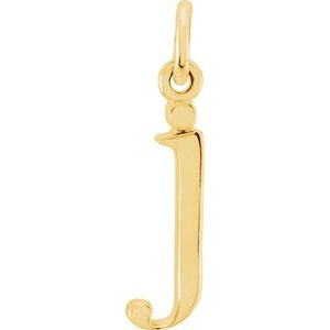 18K Yellow Gold-Plated Sterling Silver Lowercase Initial j Charm/Pendant