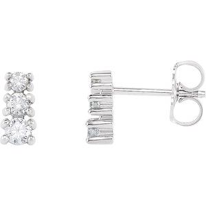 14K White Gold 1/4 CTW Natural Diamond Three-Stone Earrings