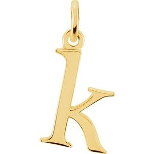 18K Yellow Gold-Plated Sterling Silver Lowercase Initial k Charm/Pendant