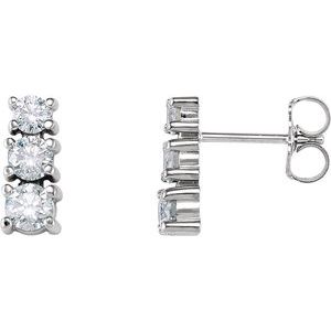 14K Yellow Gold 3/8 CTW Natural Diamond Three-Stone Earrings – image 3