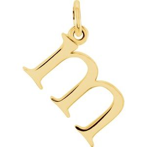 18K Yellow Gold-Plated Sterling Silver Lowercase Initial m Charm/Pendant