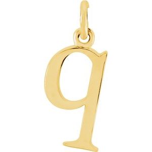 18K Yellow Gold-Plated Sterling Silver Lowercase Initial q Charm/Pendant
