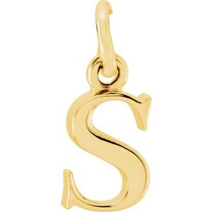 18K Yellow Gold-Plated Sterling Silver Lowercase Initial s Charm/Pendant