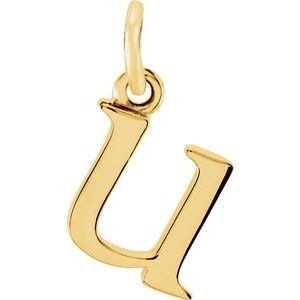 18K Yellow Gold-Plated Sterling Silver Lowercase Initial u Charm/Pendant
