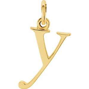 18K Yellow Gold-Plated Sterling Silver Lowercase Initial y Charm/Pendant