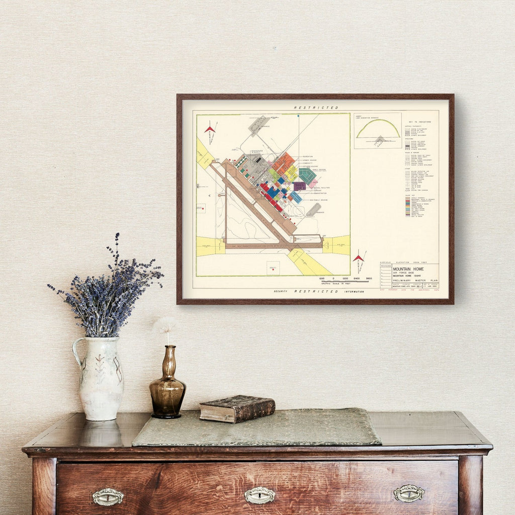 Vintage Map of Mountain Home Air Force Base, 1952