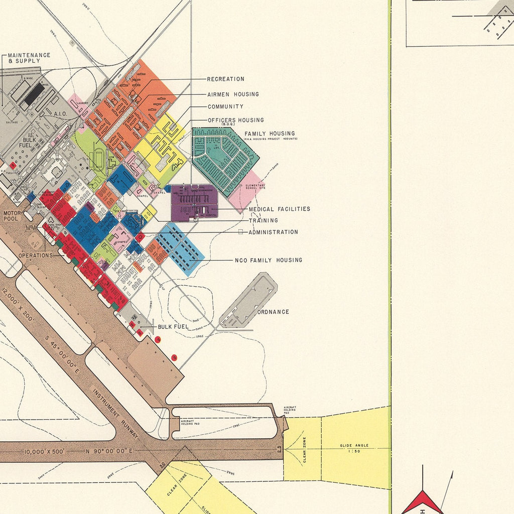 Vintage Map of Mountain Home Air Force Base, 1952