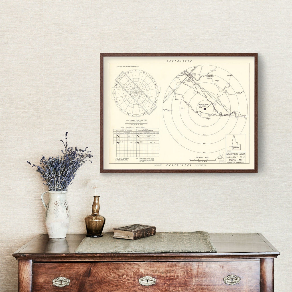 Vintage Map of the Mountain Home Air Force Base Vicinity, 1952