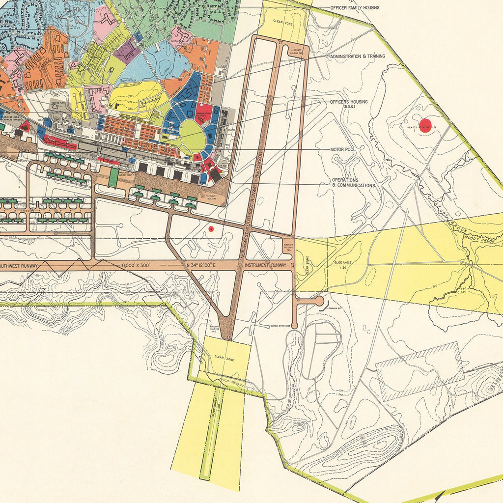 Vintage Map of Westover Air Force Base, 1951