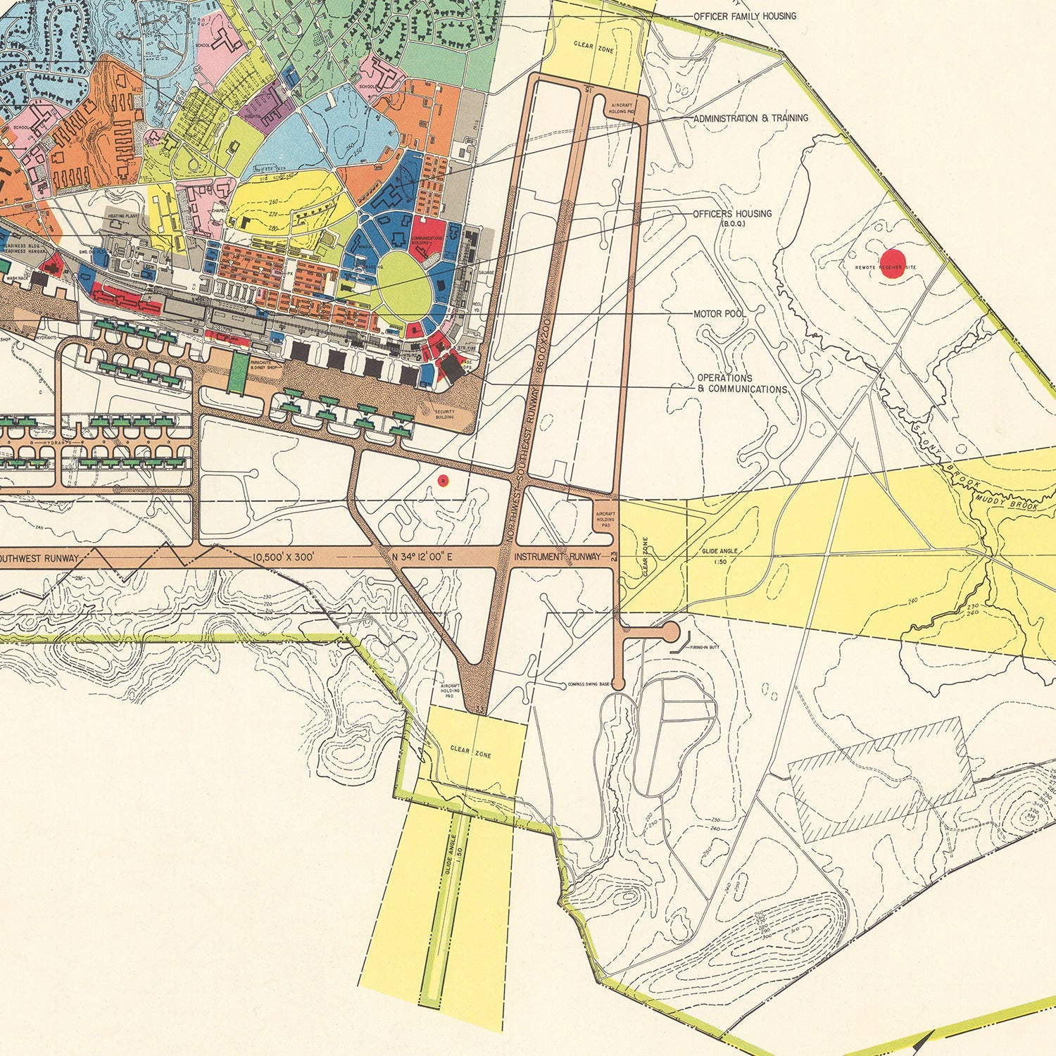 Vintage Map of Westover Air Force Base, 1951
