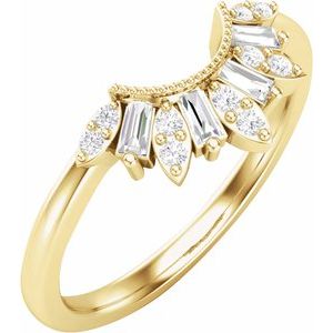 18K Yellow 1/5 CTW Natural Diamond Contour Band