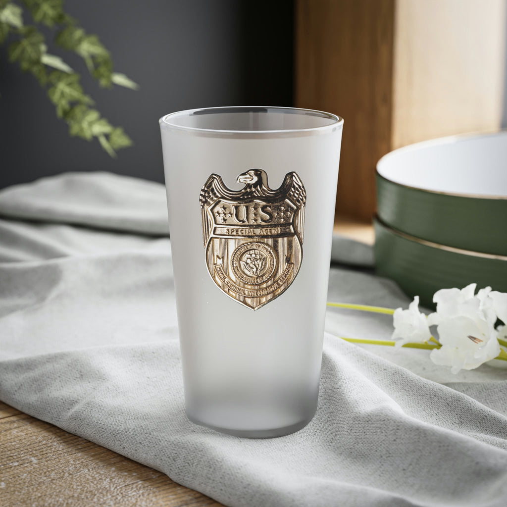 NCIS Badge - Frosted Pint Glass, 16oz