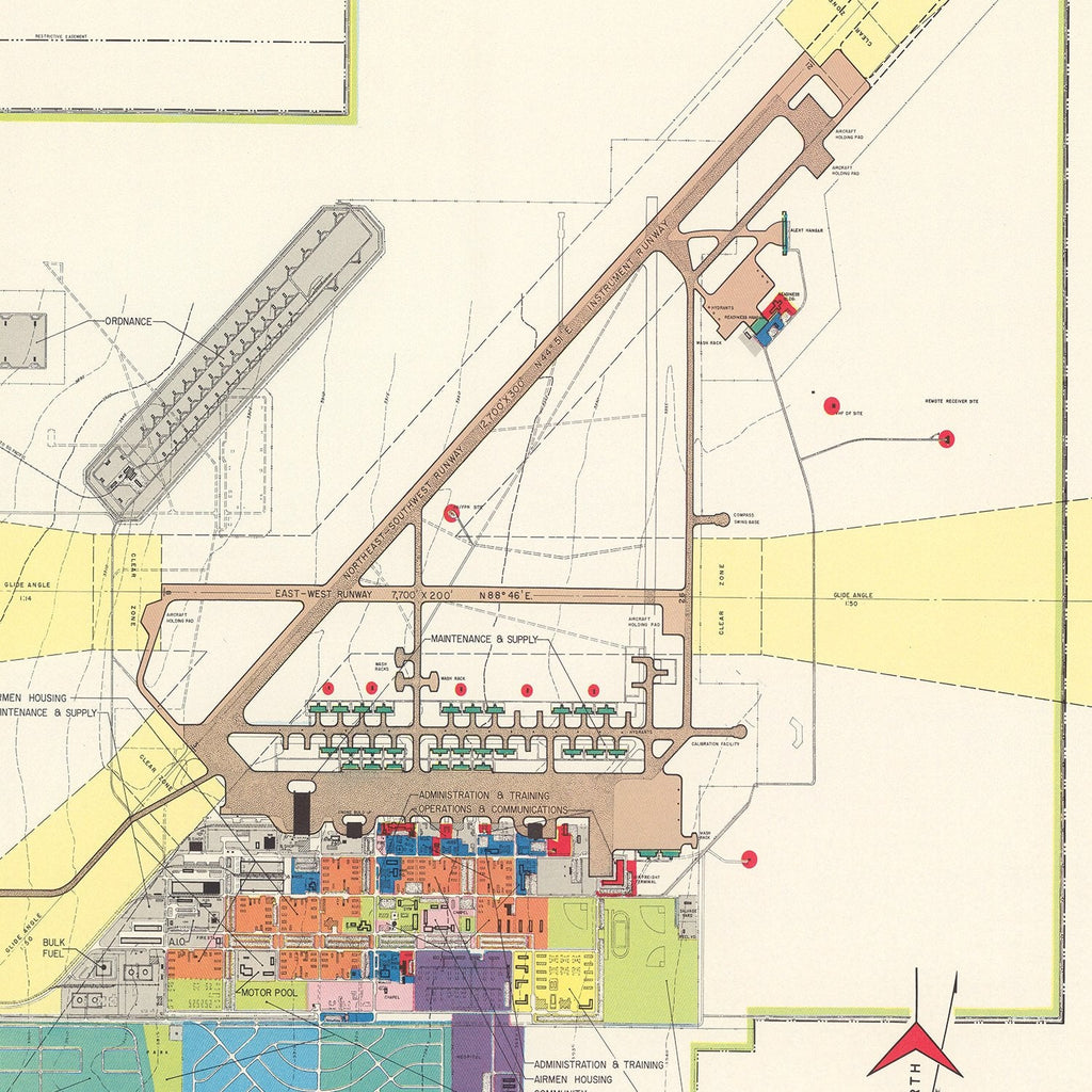 Vintage Map of Biggs Air Force Base, 1951