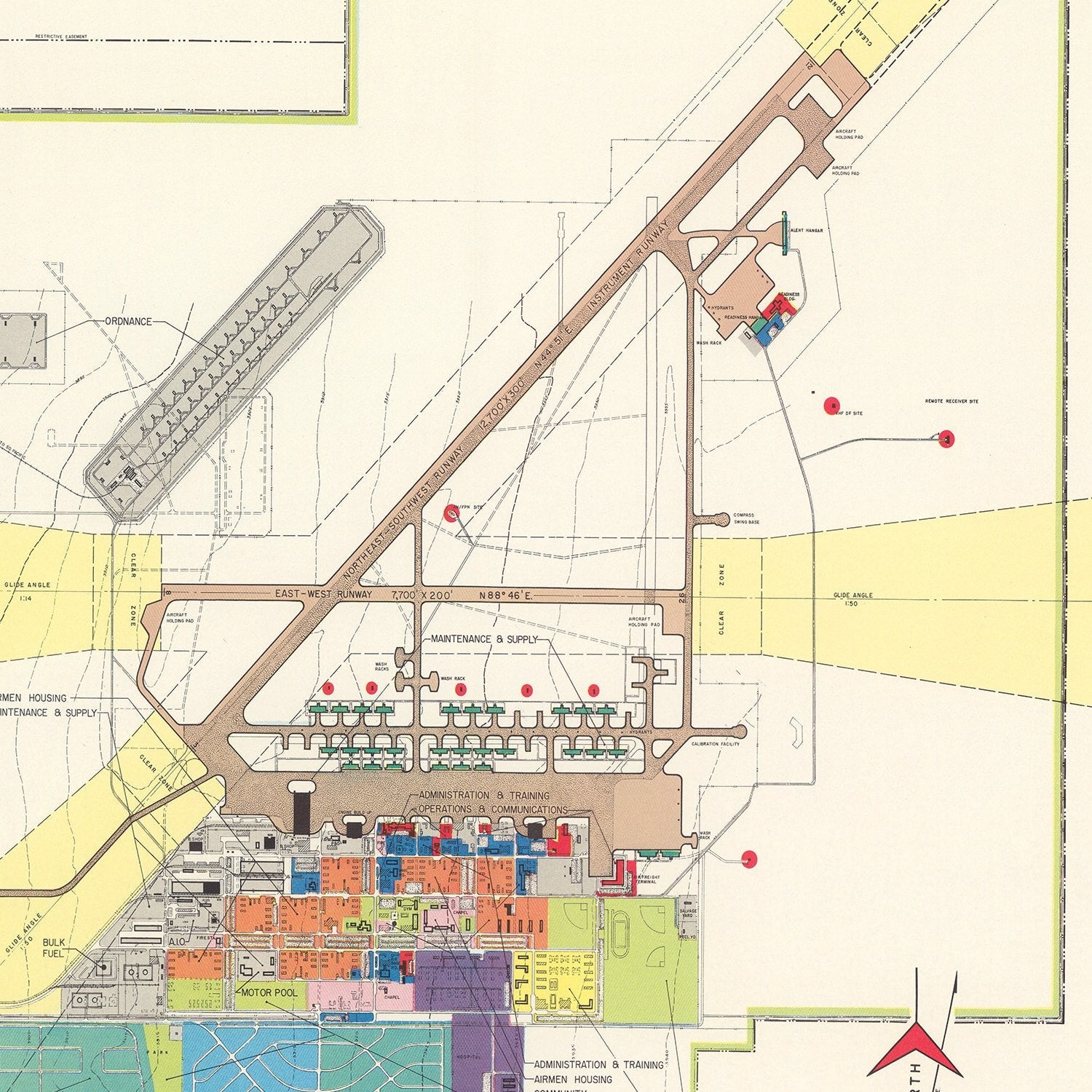Vintage Map of Biggs Air Force Base, 1951