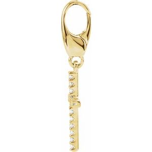 14K Yellow Gold .08 CTW Natural Diamond Cross Charm/Pendant – image 2