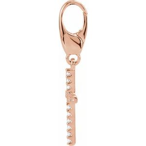 14K Rose Gold .08 CTW Natural Diamond Cross Charm/Pendant – image 2