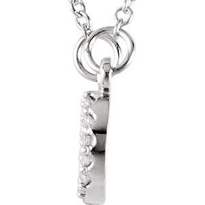 14K White Gold .07 CTW Natural Diamond "XO" Phrase 16 1/2" Necklace