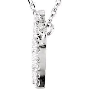 14K White Gold 1/5 CTW Natural Diamond Crown 16" Necklace