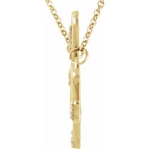 14K Yellow Gold .08 CTW Natural Diamond "Hope" Phrase 16 1/2” Necklace