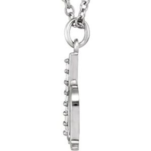 14K White Gold .03 CTW Natural Diamond Lowercase Initial H 16" Necklace