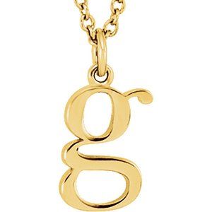 18K Yellow Gold-Plated Sterling Silver Lowercase Initial g 16" Necklace