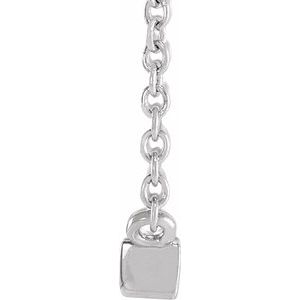 Sterling Silver 1/8 CT Natural Diamond Solitaire 16-18" Necklace