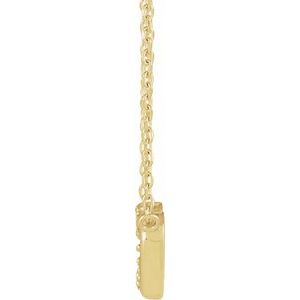 14K Yellow Gold .05 CTW Natural Diamond Petite Double Interlocking Heart 16-18" Necklace