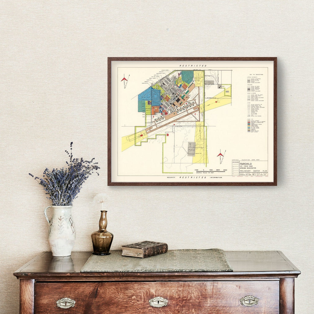 Vintage Map of Fairchild Air Force Base, 1951