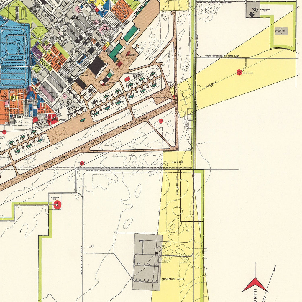 Vintage Map of Fairchild Air Force Base, 1951
