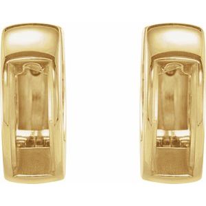 14K Yellow Gold 2.5 mm Round Channel-Set Hinged 14 mm Hoop Earring Mounting – image 2