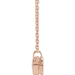 14K Rose Gold 1/4 CT Natural Diamond Heart 16-18" Necklace