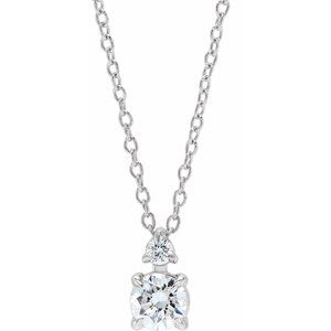 14K White Gold 1/4 CTW Lab-Grown Diamond Claw-Prong 16-18" Necklace
