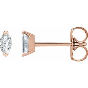 14K Rose Gold 1/8 CTW Natural Diamond Earrings
