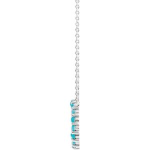 Sterling Silver Natural Turquoise Circle Cabochon 18" Necklace