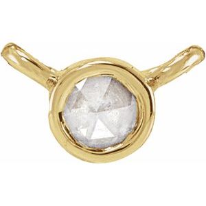 14K Yellow Gold .03 CT Rose-Cut Natural Diamond Bezel-Set Necklace Center